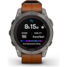 Часы GARMIN FENIX 7 PRO – SAPPHIRE SOLAR EDITION TITANIUM WITH CHESTNUT LEATHER BAND 010-02777-30