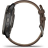 Часы GARMIN VENU 2 PLUS BLUE-GRAY STAINLESS STEEL BEZEL WITH BLUE-GRAY ENVELOPE AND BROWN LEATHER STRAP 11167