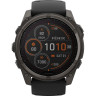 Смарт-часы GARMIN FENIX 8 – 51 мм, Solar Sapphire, титан с DLC-покрытием Carbon Gray и силиконовым ремешком черного/серого цвета 010-02907-11